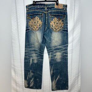 Cstar by Ciano Farmer Jeans Mens 40x34 905 Classic Boot Leg Embroidered VTG Y2K